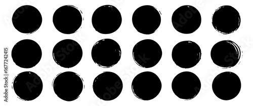 Collection of 18 Black Circular Grunge Textures