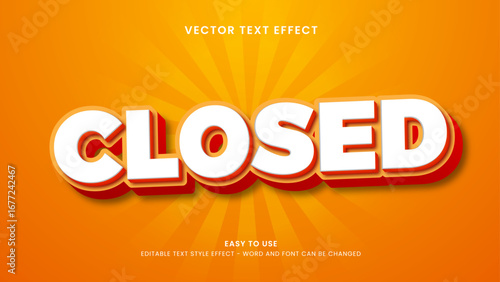 editable text effect closed 3d style premium vector