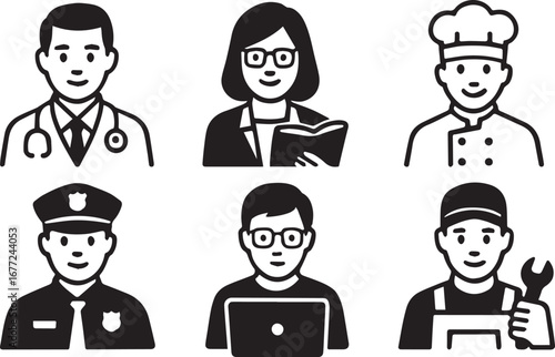 A diverse group of professional avatars.