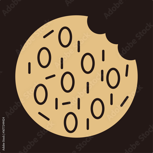 Cookies symbol trendy artwork useful vector Illustration brown design handsome colorful background