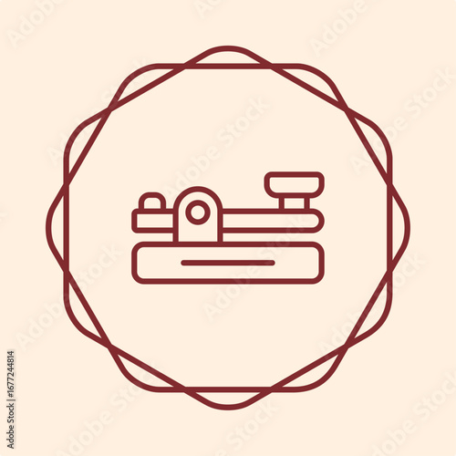 Telegraph machine symbol trendy artwork useful vector Illustration circle design beautiful colorful background