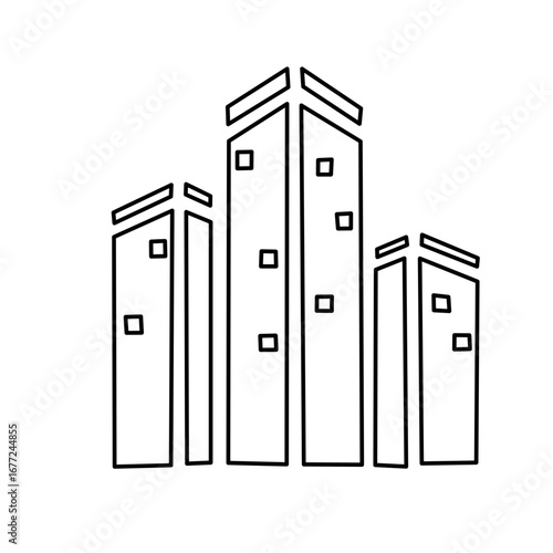 icon of three office building 