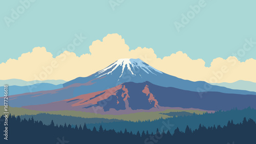 Mount St. Helens with its volcanic crater and surrounding landscape, Washington, USA