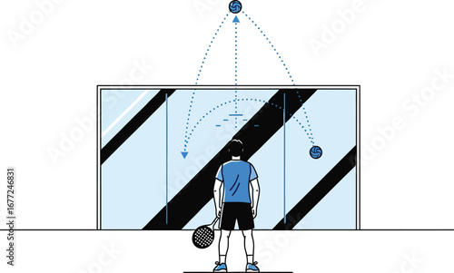 Dynamic squash player practicing game strategy on modern court for fitness and competitive edge