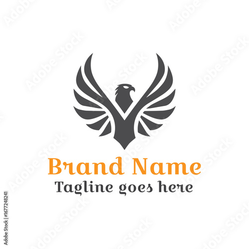 Hawk or Falcon or Eagle Logo. Vector file. Very suitable for animal, bird, nature, environment, Travel, airlines sector. Suitable for print or web. Editable color.