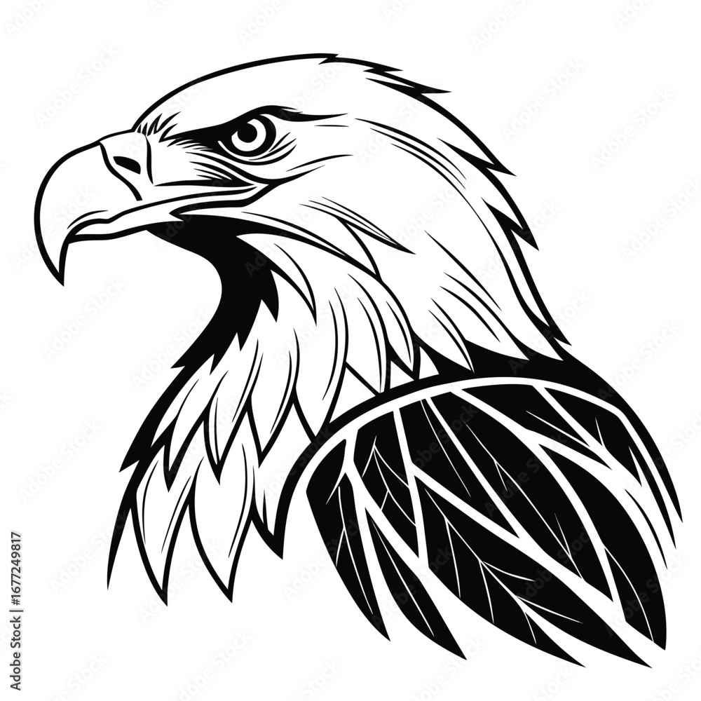 Obraz premium eagle head vector illustration