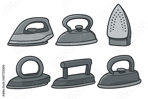 Iron Minimalist Flat-Line Stroke Icon Pictogram Illustration Collection