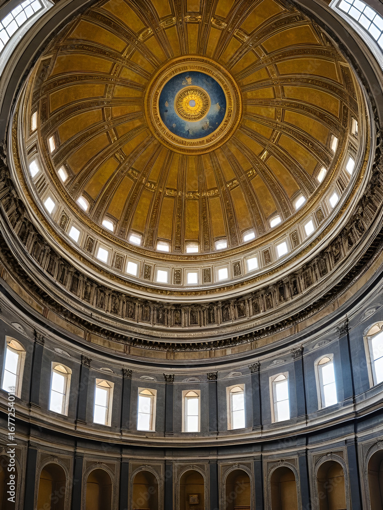Obraz premium VICOFORTE, ITALY JUNE 24, 2021 - Vicoforte Sanctuary, Cuneo province, Piedmont, Italy, the largest elliptical dome in the world.