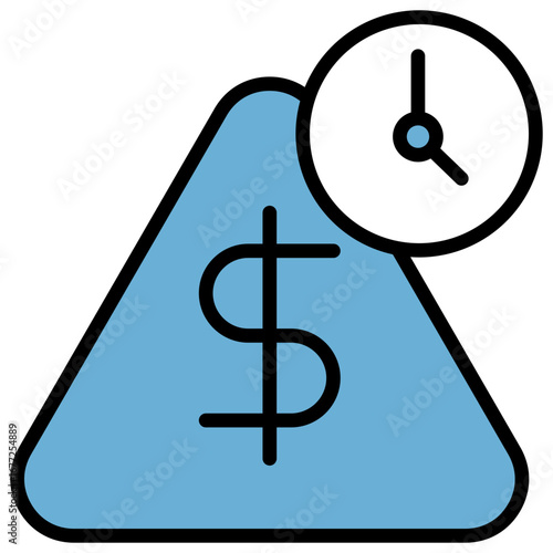 Debt Blue Black Icon Editable Stroke