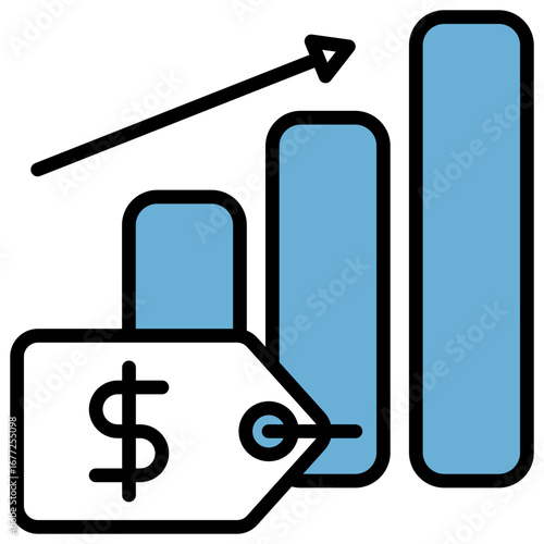 Inflation Blue Black Icon Editable Stroke