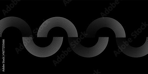 Circular spiral sound wave rhythm from lines.vector