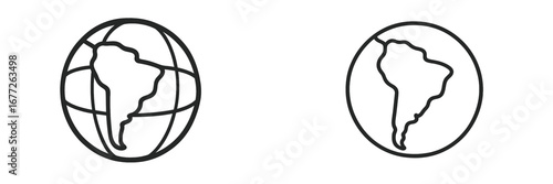 South America on a stylized globe icon