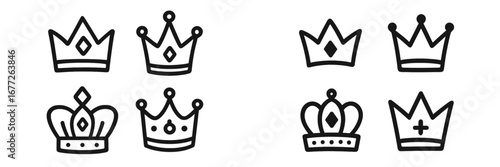 Collection of Hand-Drawn Crown Icons