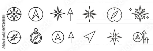 Compass and Navigation Icons Set