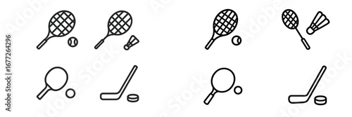 Collection of sport equipment icons