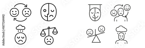 Emotional states and mood swings icons