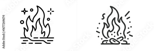 Campfire and sparks icon