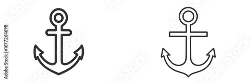 Two anchors icon set