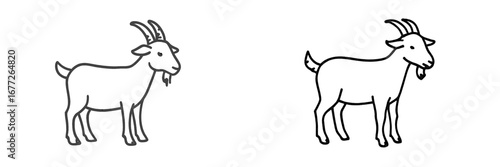 Two goats in a simple line drawing style
