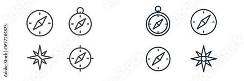 Compass and wind rose icons