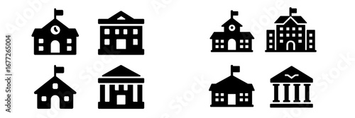 School and Government Building Icons