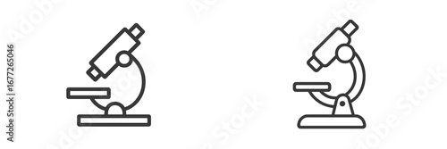 Two microscopes icon set