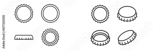Bottle Cap Icons Set
