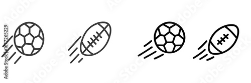 Soccer and American Football Icons in Motion