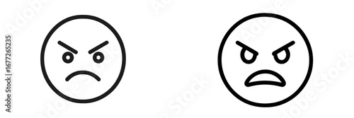 Angry Face Icon Set