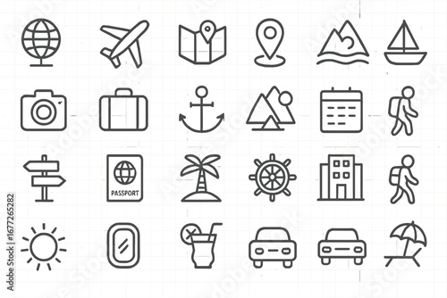 Travel and Vacation Icons Set