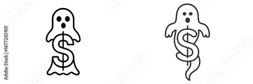 Ghostly Dollar Sign Icon