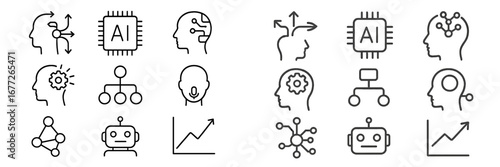 Artificial Intelligence Icons Set