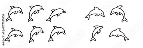 Dolphin outline icons