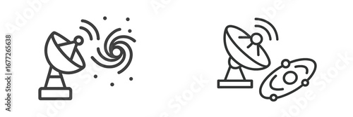 Satellite dish and galaxy icons