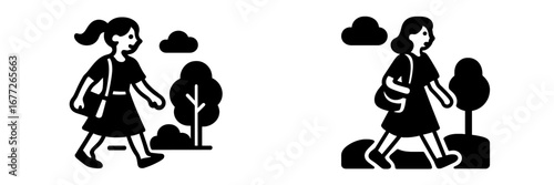 Stylized outline of a person dancing