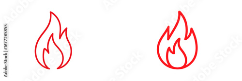 Red flame icons on black background