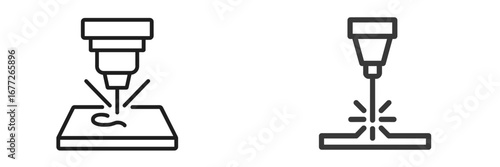 Laser engraving and cutting icons
