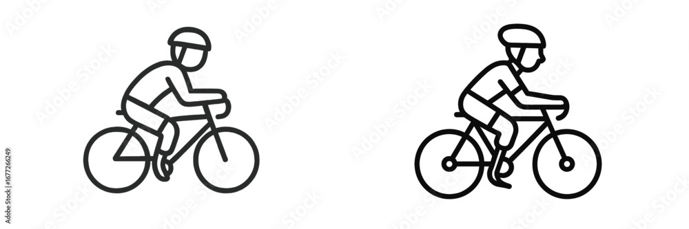 Fototapeta premium Cyclist riding a bicycle icon