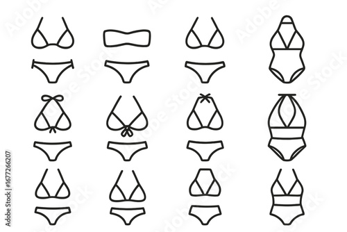 Collection of Swimwear Styles Icons