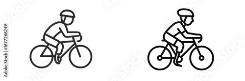 Cyclist riding a bicycle icon