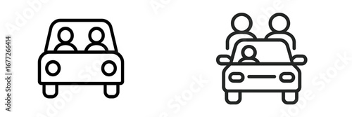 Car with passengers icon