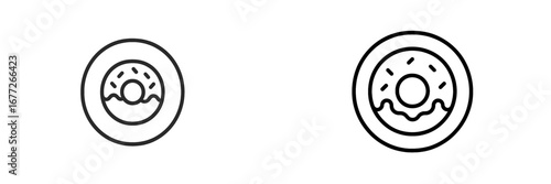 Donut icon with sprinkles and icing