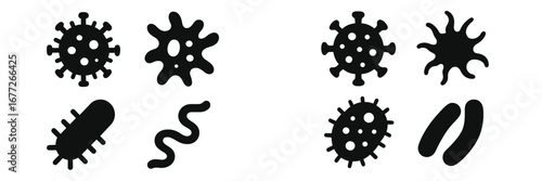 Collection of virus and bacteria icons