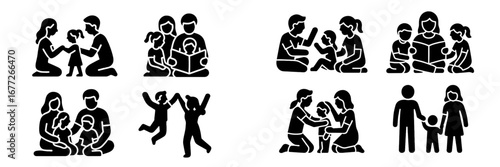 Family activities and bonding icons