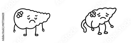 Sad cartoon cloud crying with bandages