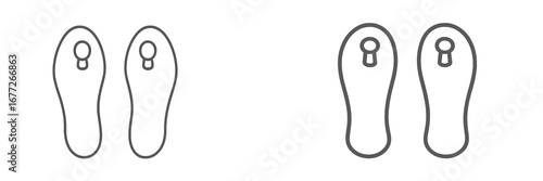 Footprint comparison with keyhole shape