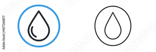Water drop icon with blue circle outline