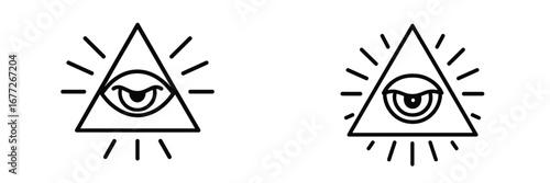 All Seeing Eye in Triangle Icon