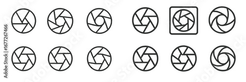 Camera Aperture Icons Set