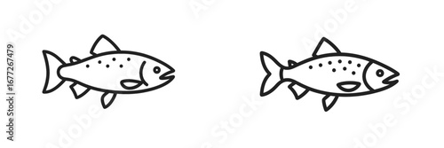 Two stylized fish icons with spots